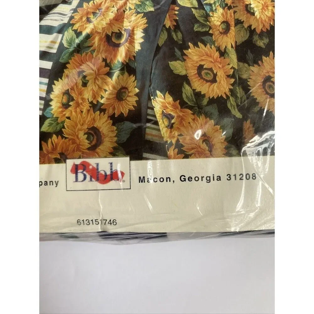 DreamStyles BY BIBB 4-Piece Full Sheet Set Striped ,Sunflowers NEW Vintage